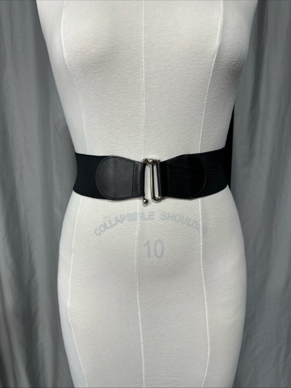 Black Elastic Waist Belt with Silver Buckle Express Black Stretch Belt Silver To